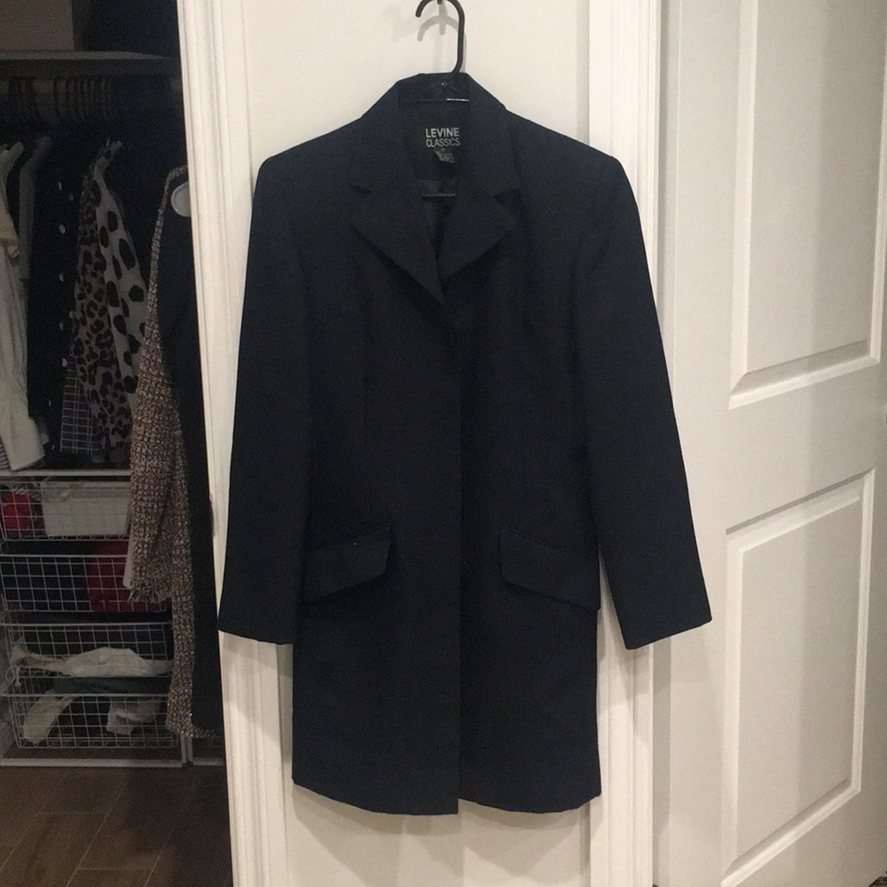 Navy blue overcoat